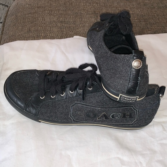 Gently Loved … COACH Leather Trimmed Wool Shoes Fabiana - Picture 1 of 8